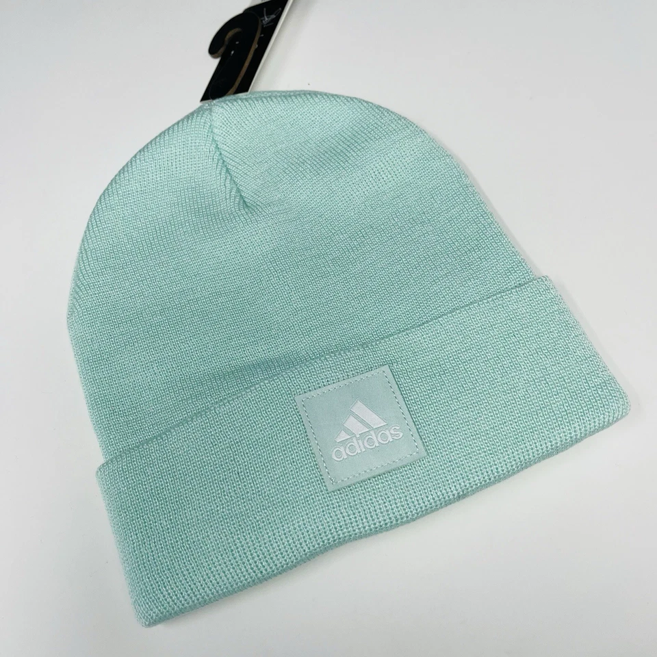 Adidas Originales Gorro Plegable con Puños Invierno Sombrero Gorra Tobogán Cian Azul/Verde Foto 4 de 4