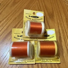 3 Spools Gudebrod Rod Building Thread 521 B 100 Yds Per Spool Orange