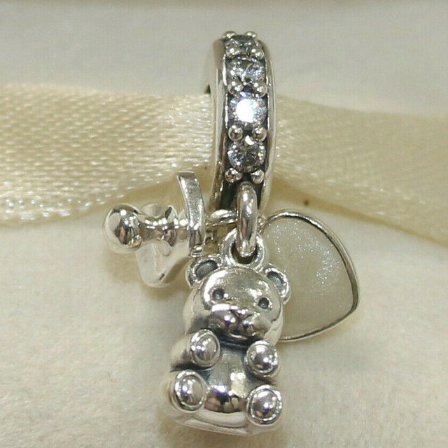 New Authentic Pandora Charm Baby Treasures Dangle 792100CZ W Tag