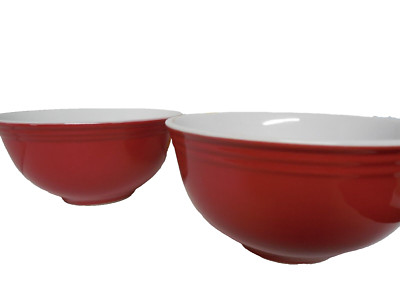 Room Essentials Red/White Stacking Set of 2 Mixing Bowls 6''