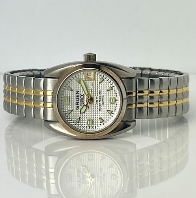 Vintage Gruen Curvex Watch Super Lume Waffle Date Dial Two Tone Flex New Battery