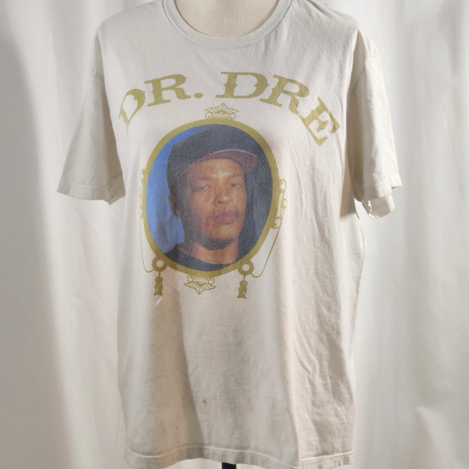 FILA Camicia bianca L vintage ORIGINALE Dr Dre The Chronic taglia etichetta braccio della morte