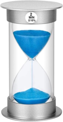 Sand Timer 2 Minute Hourglass： Unbreakable Blue Sand Clock, Large Sand Watch ..