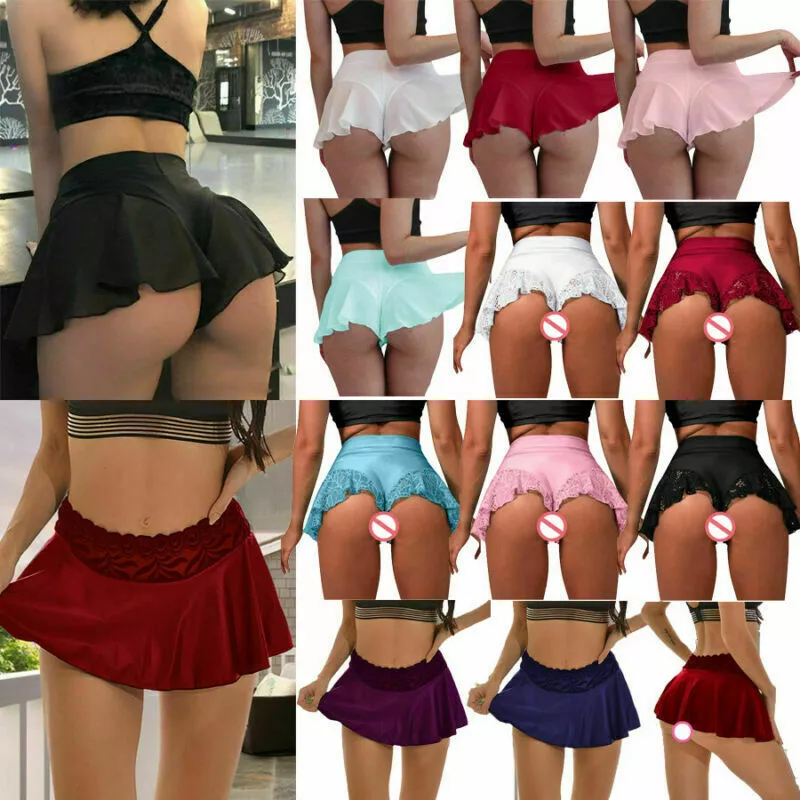 Women Sexy Short Skirts Micro Mini Dress Chiffon Sheer Tennis Ballet Dance Skirt