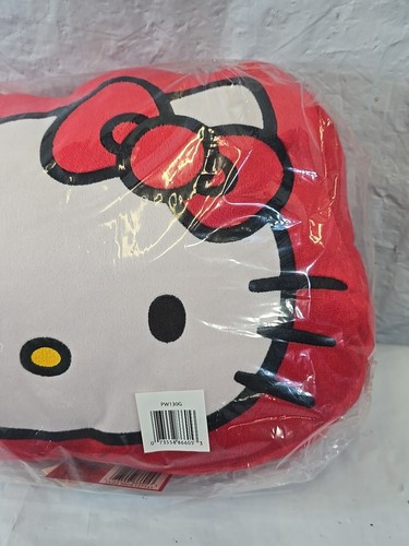 Hello Kitty Kids Size Travel Throw Plush Pillow Red White Sanrio Decor - Picture 2 of 6