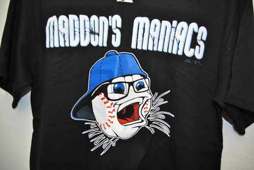Majestic Joe Maddon T-Shirt Medium Baseball Tampa Bay Rays Maddon's Maniacs - Picture 4 of 12
