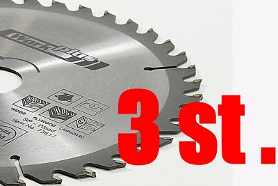WOW 3x HM Kreissägeblatt 190 x 30 mm 40 Zahn Sägeblatt Inkl. 1x Reduzierring