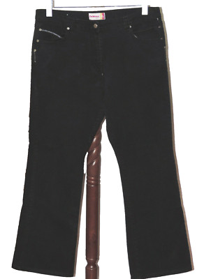DeMona Black Boot Cut Stretch Denim Jeans size 17 18 Embellished Rhinestone
