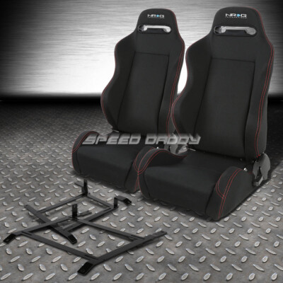 NRG 2 TYPE-R RED STITCHES  RACING SEAT+LOW-MOUNT BRACKET FOR 03-09 NISSAN 350Z Z