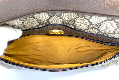 Gucci Vintage Bag Ophidia Shoulder Bag Purse Sherry GG Supreme Brown Authentic - Picture 16 of 24