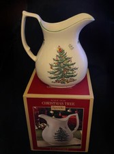 Image of SPODE CHRISTMAS TREE 1.4 L / 49 OZ FOOTED JUG / PITCHER NEW IN BOX