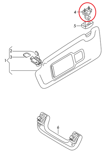 GENUINE AUDI A6 A7 A8 SEAT SKODA OCTAVIA SUN VISOR CLIP HOLDER 4G0857562 9B9 NEW - Picture 7 of 11