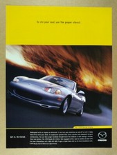1999 Mazda MX-5 Miata silver car photo vintage print Ad
