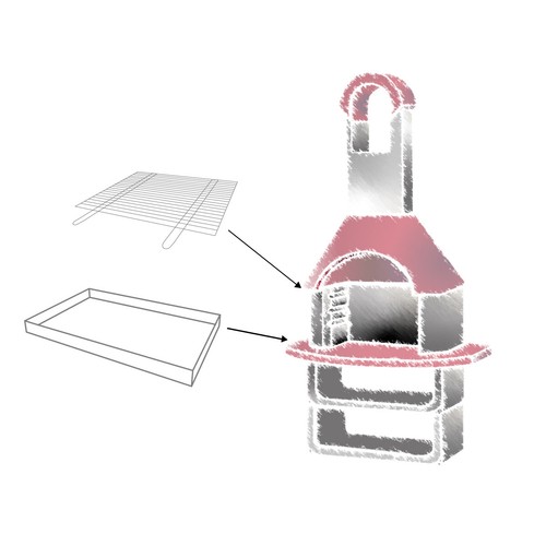 Aschekasten mit Grillgitter Schale Rost Kamin BBQ Gitter Neu Grill 70x60cm - Bild 6 von 12