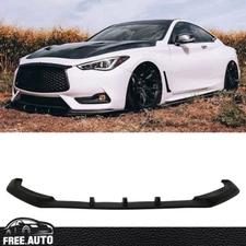 Fits 17-22 Infiniti Q60 Coupe Front Bumper Lip Spoiler Body Kit IKON V3 Style-PU