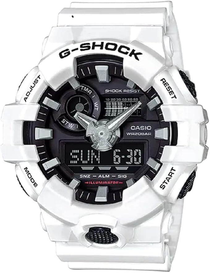 NEW CASIO G-SHOCK GA-700-7A White Strap Analog-Digital men's