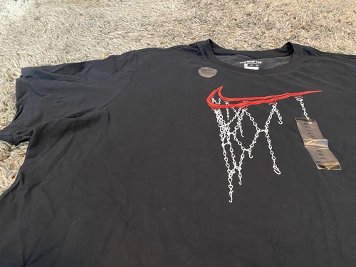 Nike Black dri fit red Swoosh Rim t shirt chain nets NBA 1 All Star Kyrie  KD 4XL | eBay