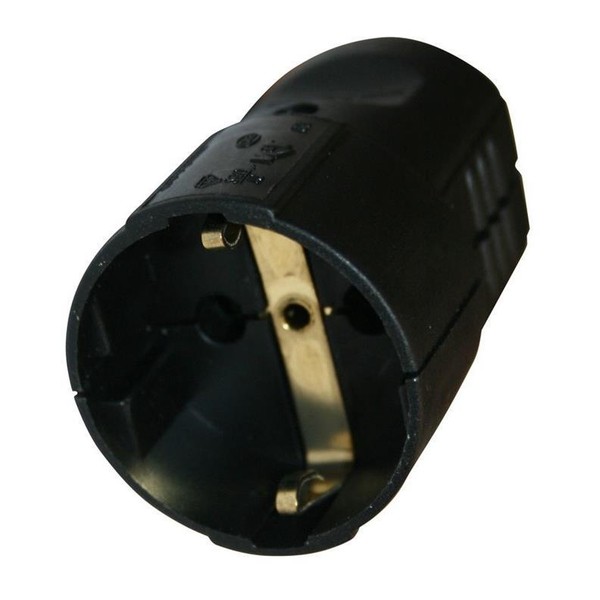 Schuko Kupplung Schukokupplung Schutzkontak 16A 230V Schwarz-image