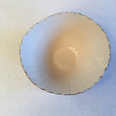 Anthropologie Bridget Bodenham Cobalt Ivory Polka Dot Bowl Gold