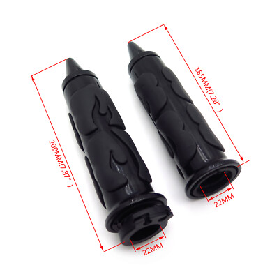 1Pair Flame Fire Spike Hand Grip 7/8