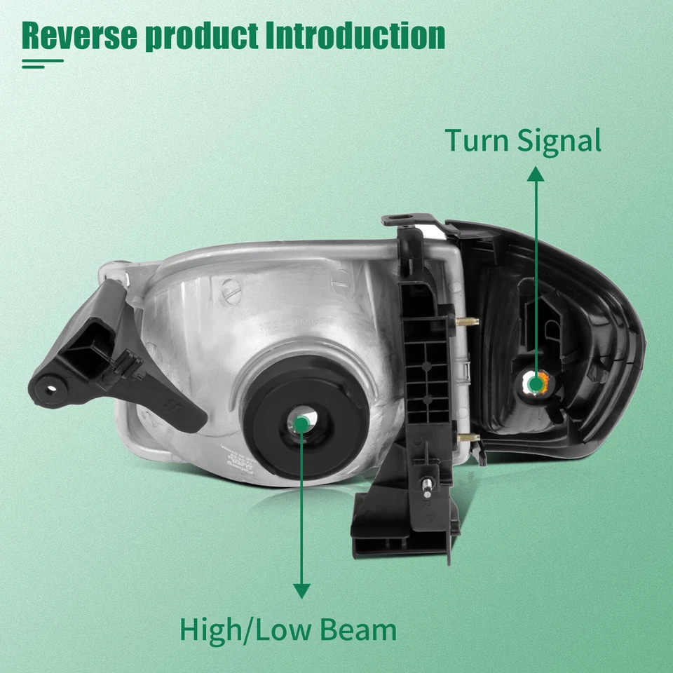 Conjunto de faros negros + juego de faros delanteros para Toyota Tacoma 2001-2004 Foto 3 de 4