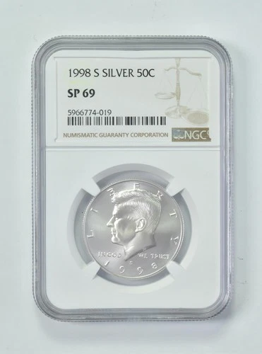 1998-S SP69 Silver Kennedy Half Dollar NGC Brown Lbl *7900