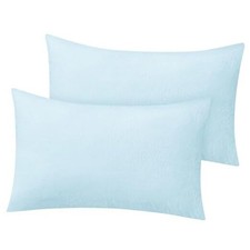 Flannel Pillow Cases Queen Size Set of 2, Super 30" x 20" Pack of 2 Blue