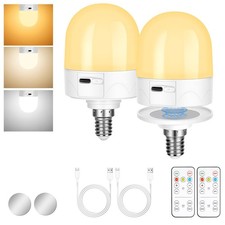 AUAUY E14 Rechargeable Light Bulb 3W Battery Powered Light Bulb with Magnetic