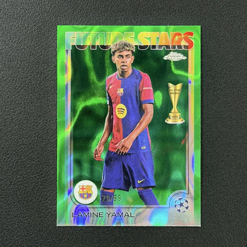 2024-25 Topps Chrome UEFA Lamine Yamal #27 Future Stars Green Lava /99 ST50