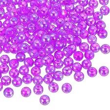 100 Pcs 8 mm Acrylic Round Beads AB Colors Clear Beads with Hole, Dark Purple