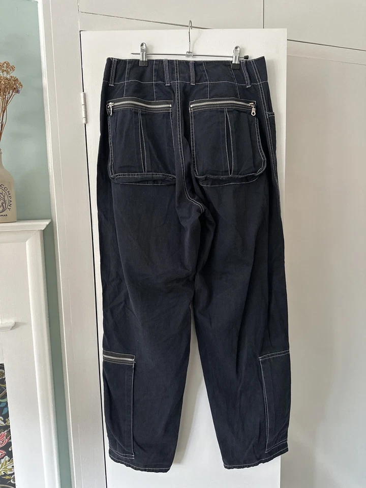 Genuine Late 1980s Early 1990s Topman Zip Utility Jeans Waist 34 Inches - Image 2 of 4