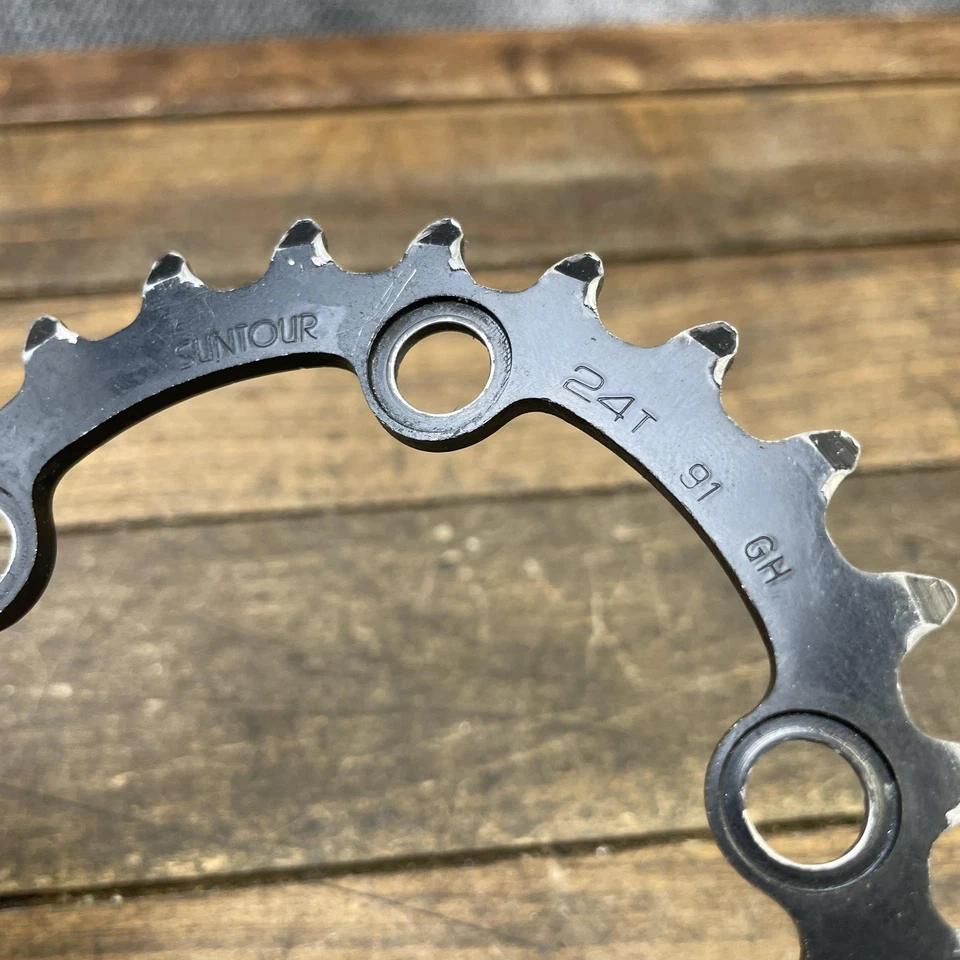Plato Suntour XC 24T 74 BCD 24 5 pernos vintage bicicleta de montaña anillo de cadena años 90 Foto 2 de 4