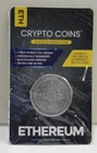 1 OZ 999 FINE SILVER ETH ETHEREUM BITPAY CRYPTO ROUND ANTIQUED