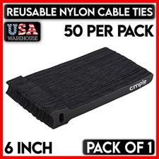 6" Reusable Cable Ties Nylon Adjustable Cord Hook Loop Wire Organizer 50 In Pack