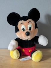 Vintage Mickey Mouse Plush Toy 1989 Disney / Hasbro Retro Collectible 7 inches