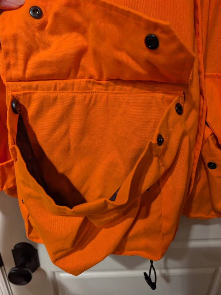 Cabelas XL Tall Blaze Orange Hooded Hunting Field Jacket - Image 4 of 4
