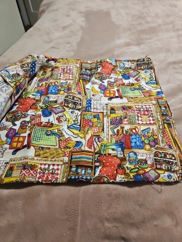 "I Love to Quilt" RJR Sewing Quilting Cotton Fabric 3yds 2003 RARE vtg  - Image 2 of 4