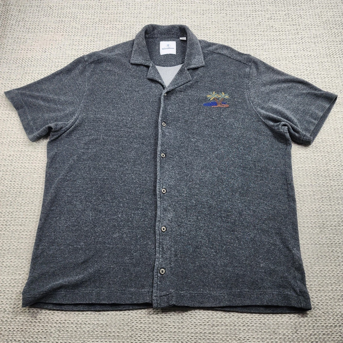 Chemise Carribean Joe Homme – Taille M – Saumon – Manches Courtes – Poche