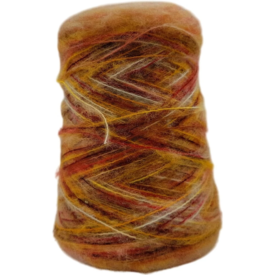 Vintage Multicolor Variegated Fuzzy Fiber Weaving Felting Crafts Yarn Cone - Image 3 of 4