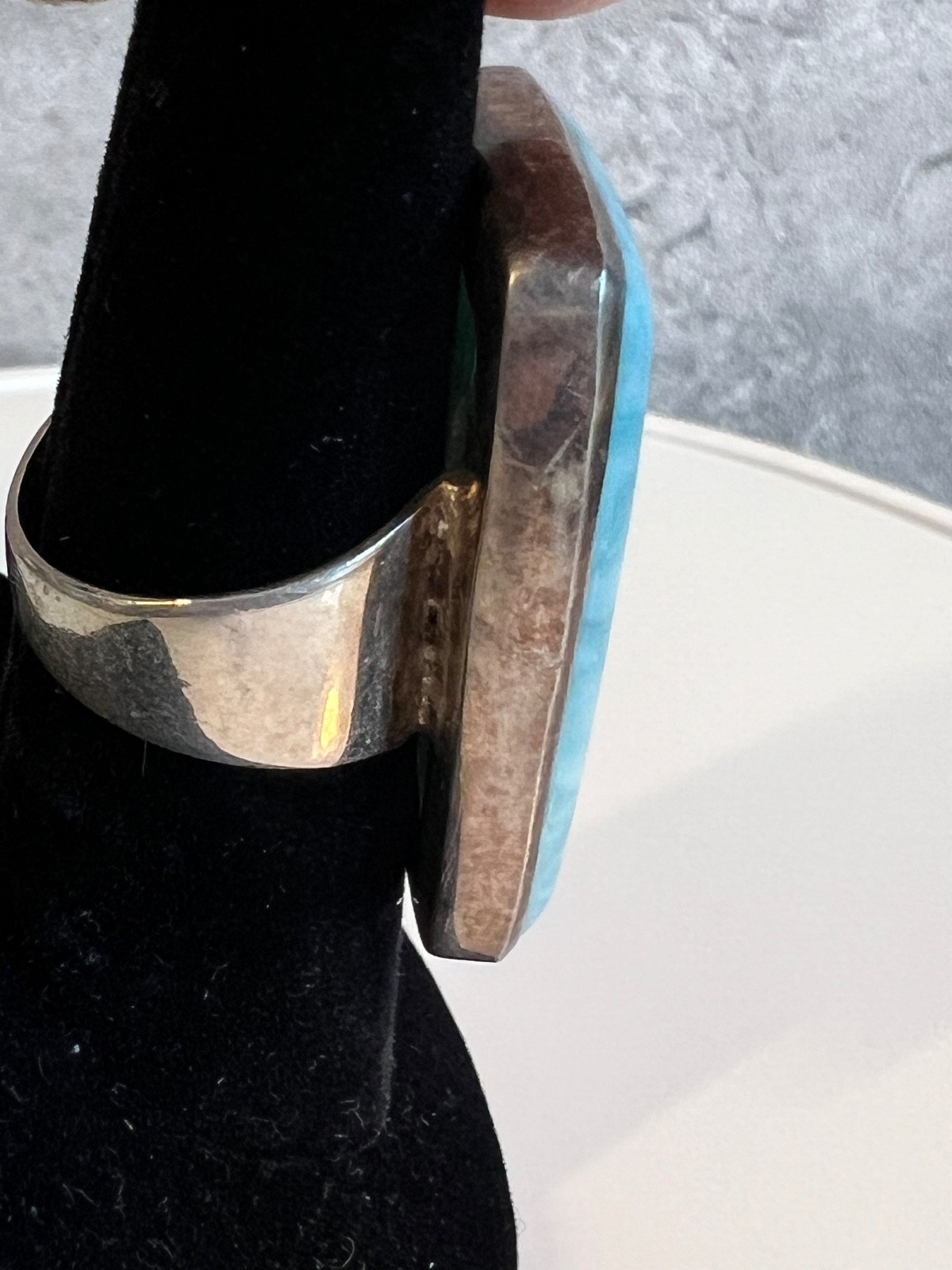 Statement Blue Larimar Gemstone Sterling Silver 9… - image 5