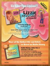Anuncio/póster impreso de banda sonora Lizzie McGuire 2002 Disney Hilary Duff BSO CD LP arte