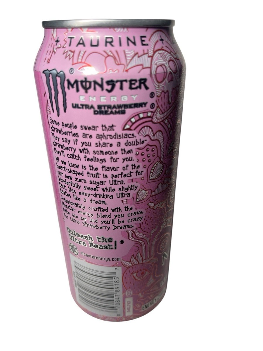 Monster Energy Ultra Strawberry Dreams Zero Sugar can - silver top