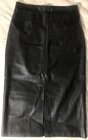 Ann Taylor Loft Maxi Skirt Faux Leather Back Zip Front Slit Black Sz 14 NEW