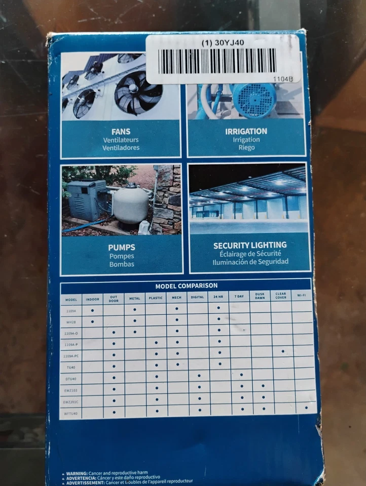 Tork 1100 Series 24 Hour On/Off Timer For Pumps, Motors, Fans, Security Lighting - Image 3 of 4