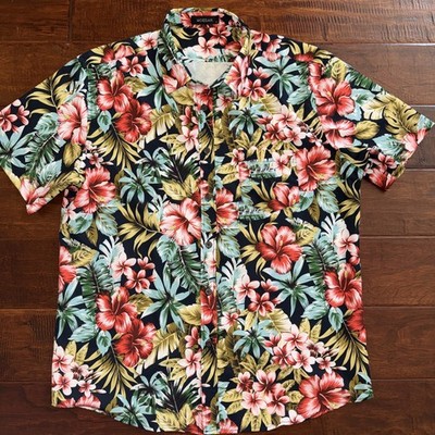 MCEDAR Hawaiian Beach Shirt Men s Size Medium Performance Stretch  EUC