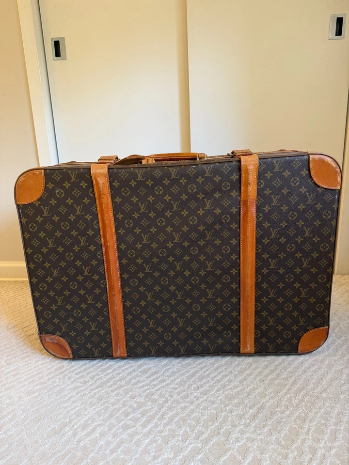 Louis Vuitton Stratos Vintage Suitcase Monogram Brown Tan 100% Authentic - Image 2 of 3