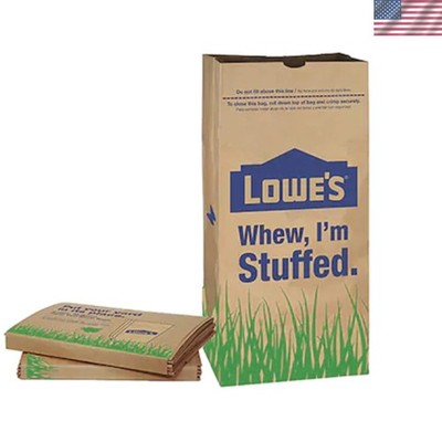 Eco-Friendly 30 Gallon Paper Lawn Bags - 5 Pack for Heavy-Duty Waste Disposal