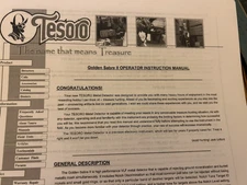 TESORO GOLDEN SABRE II METAL DETECTOR OPERATOR OPERATING INSTRUCTION MANUAL