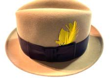 VTG NIB 50's DOBBS FIFTH AVENUE NY HAT Brown Western Dress Fedora SIZE 7 1/4 USA