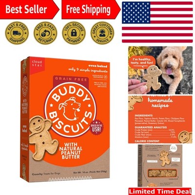 Buddy's Crunchy Dog Treats: 14 oz Grain-Free Peanut Butter for Happy Tummies